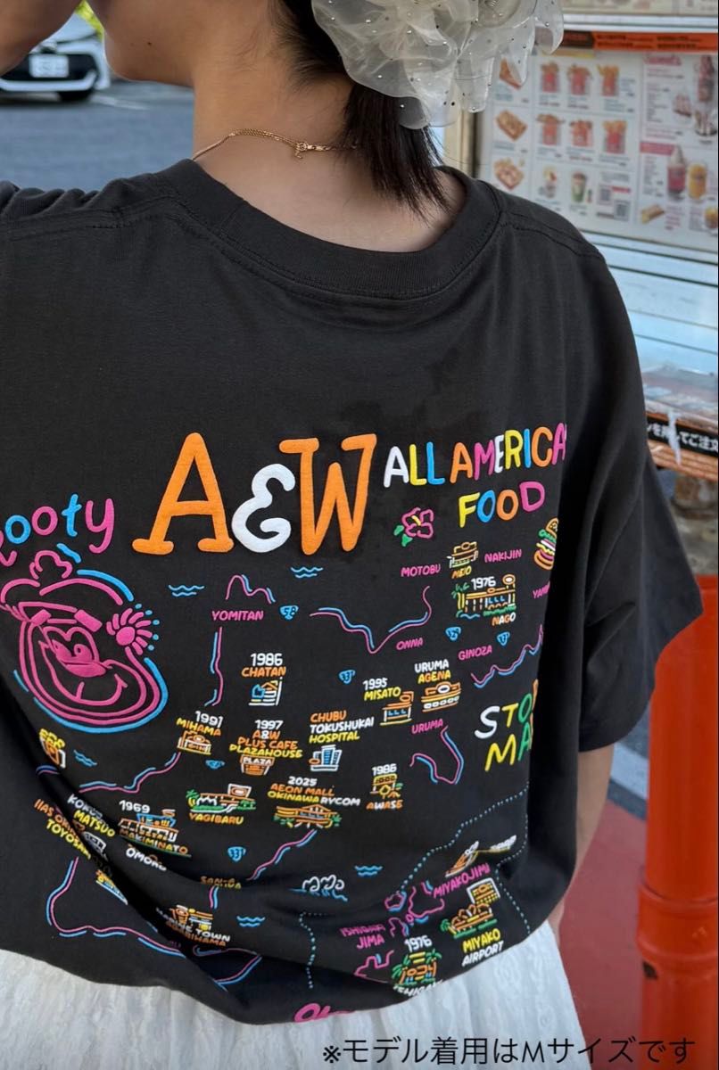沖縄エンダーA&W国際通り松尾店 限定マップTシャツ XL ブラック｜Yahoo