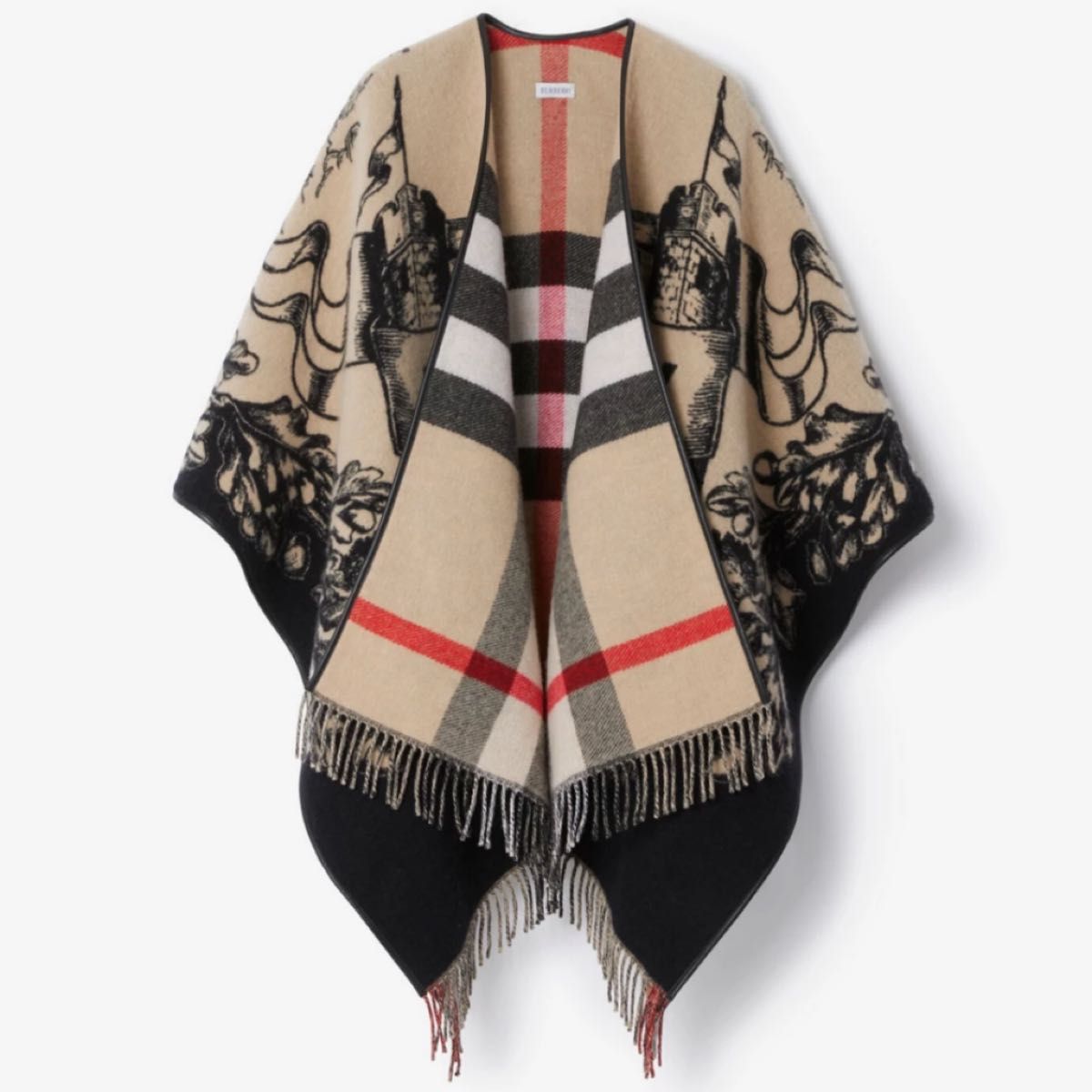 BURBERRY バーバリー ポンチョ ケープ カシミア シルク ベージュ