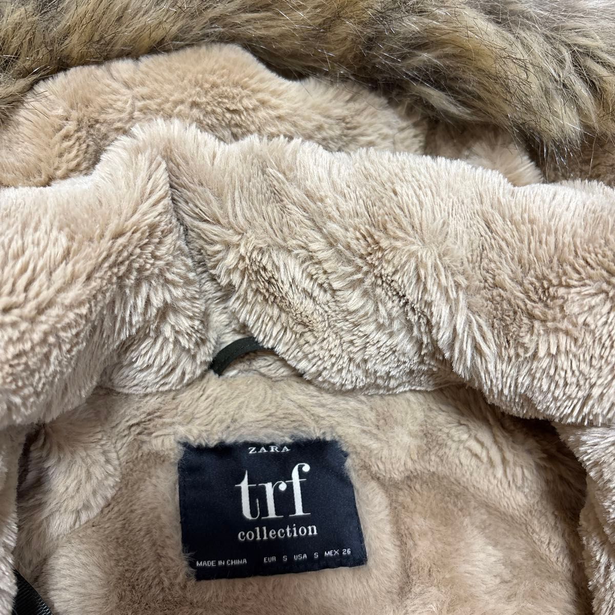 ZARA TRF ザラ モッズコート カーキ ボアライナー ファー付き｜Yahoo