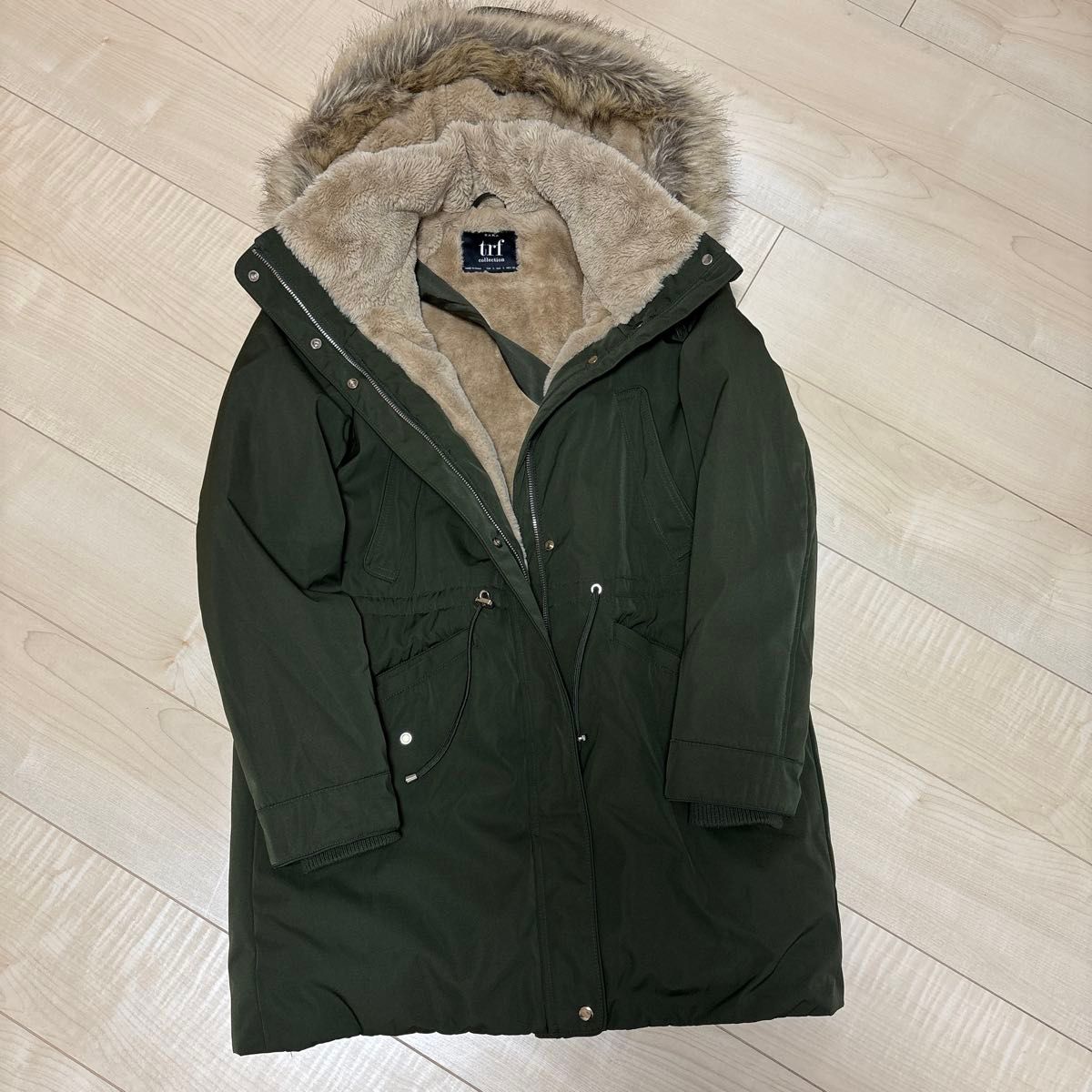 ZARA TRF ザラ モッズコート カーキ ボアライナー ファー付き｜Yahoo