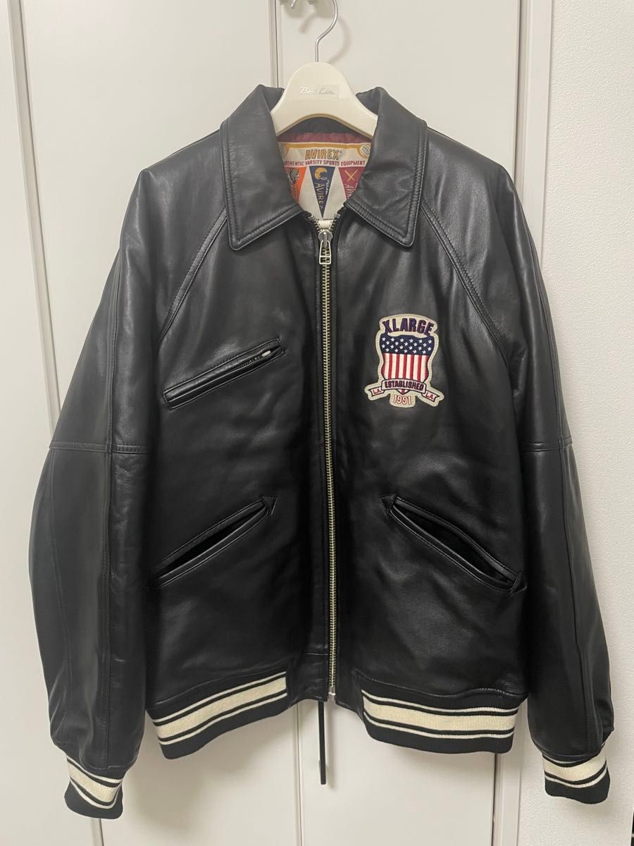 限定】AVIREX XLARGE Lサイズ SIGNATURE VARSITY JACKET レザー