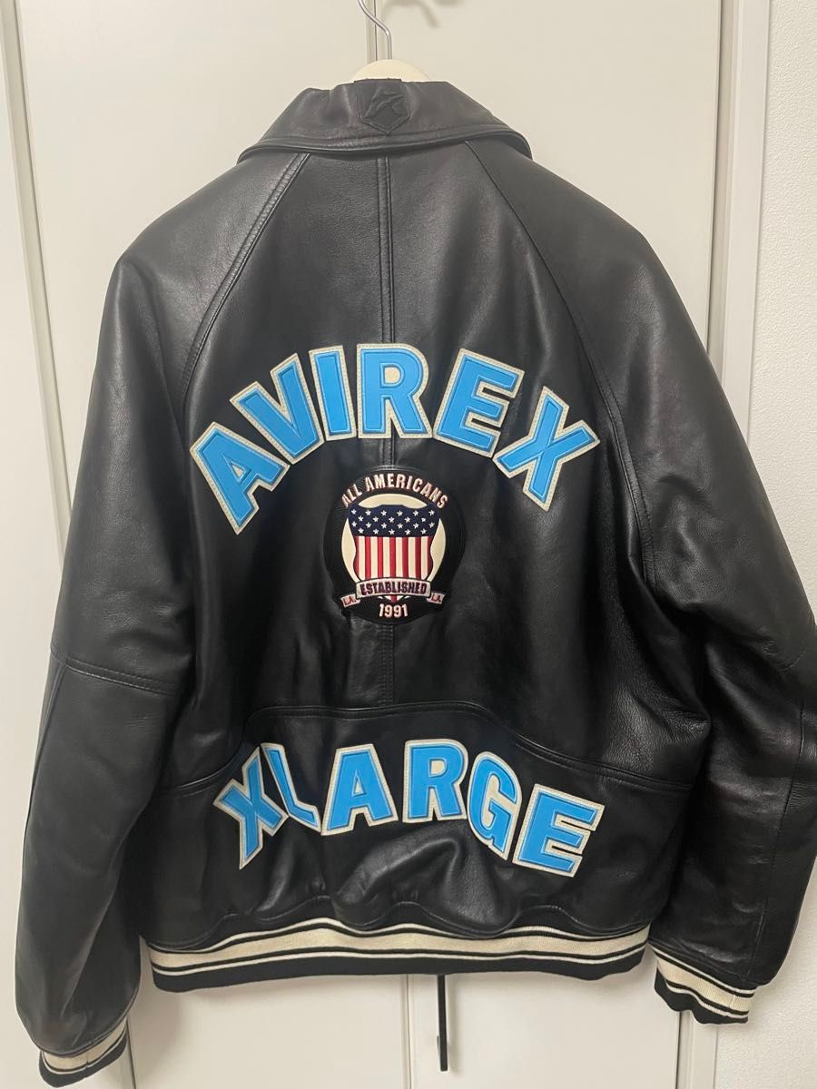 限定】AVIREX XLARGE Lサイズ SIGNATURE VARSITY JACKET レザー