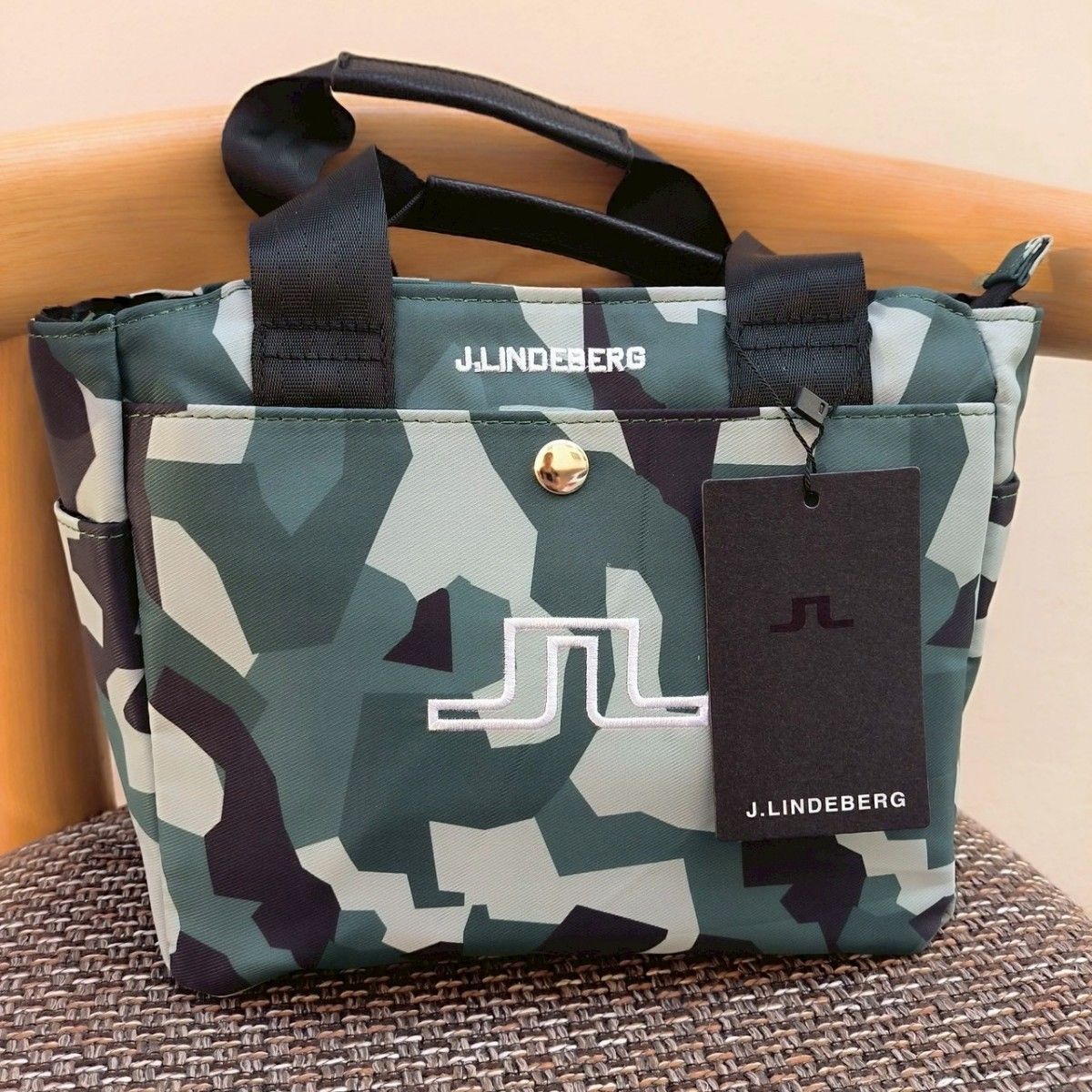 新品 J LINDEBERG ゴルフ カートバッグ ラウンドバッグ カモフラ柄
