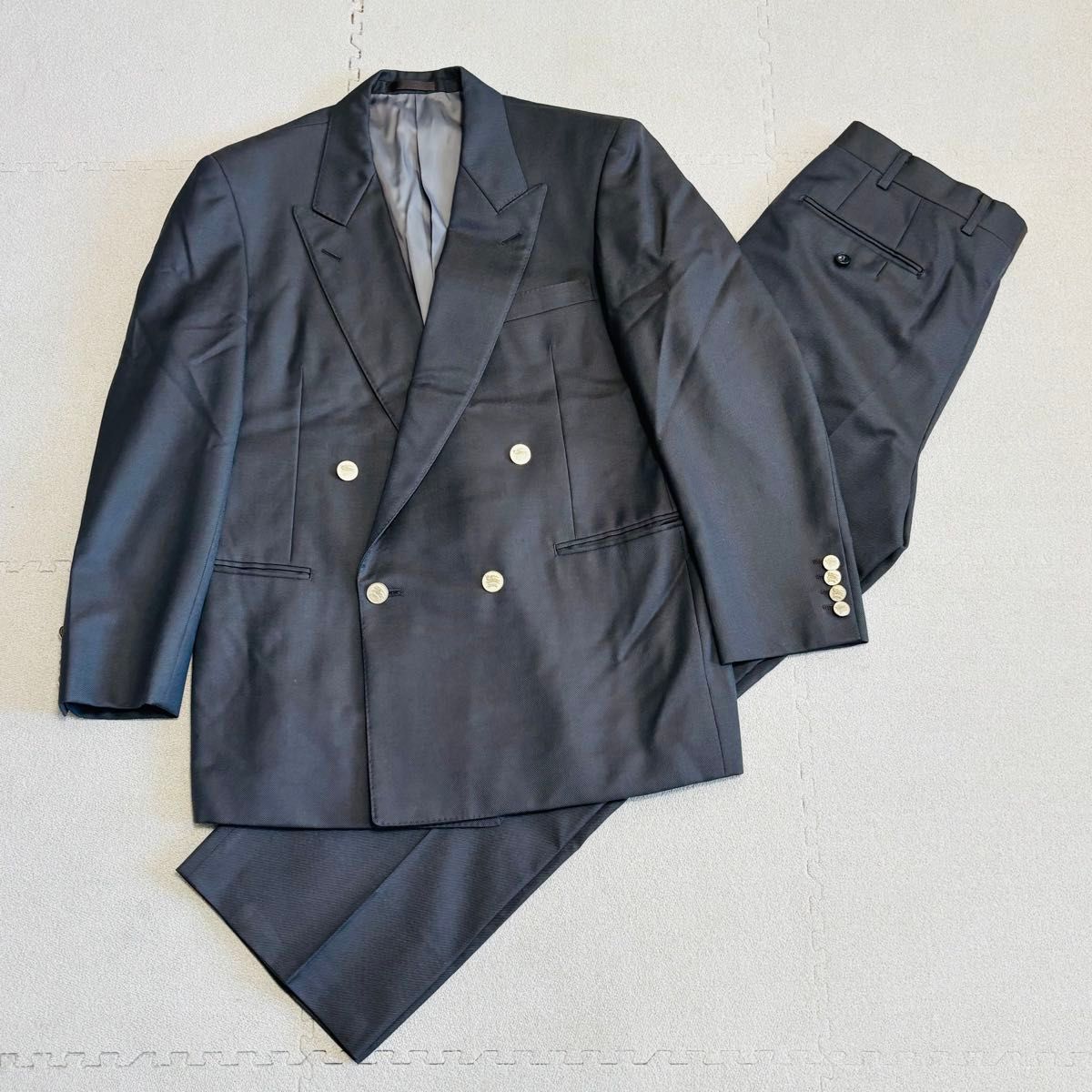ヴィンテージ BURBERRY バーバリー スーツ ダブル セットアップ グレー