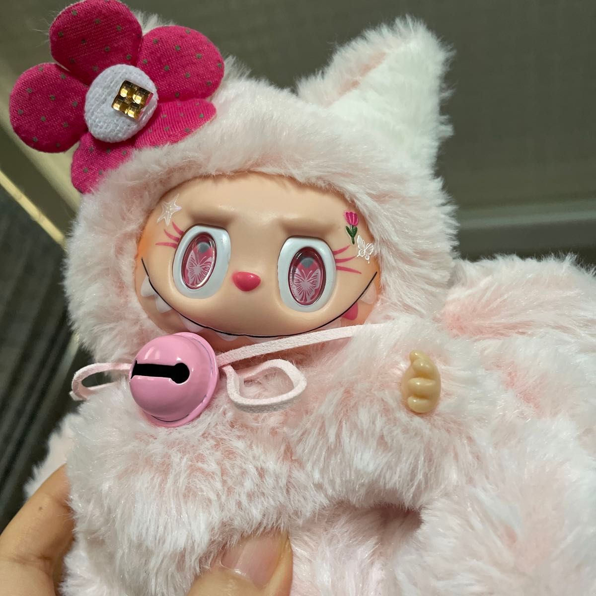 ラブブ LABUBU ぬいぐるみ キーホルダー ふわふわ ピンクの九尾狐