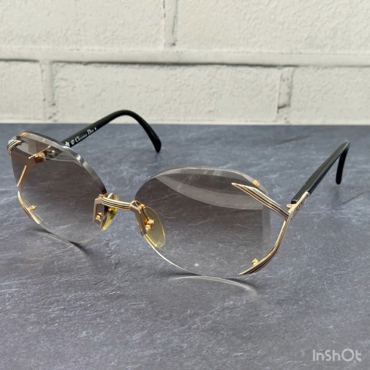 クリスチャンディオール サングラス GLOSSY1 ブラウン ゴールド