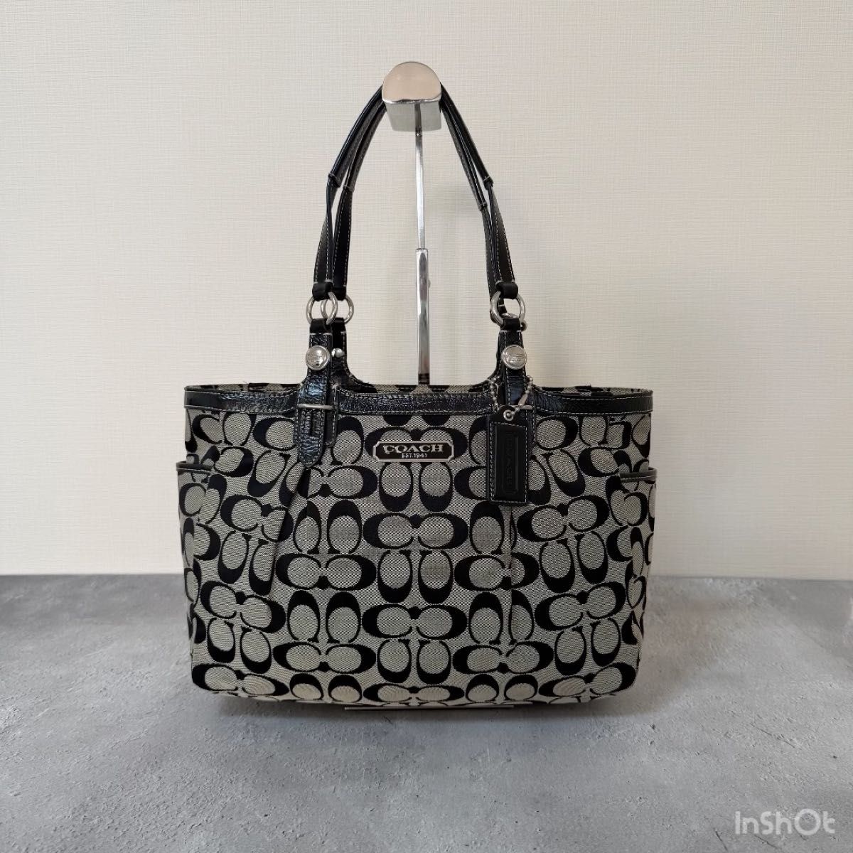 美品】 COACH コーチ トートバッグ ハンドバッグ シグネチャー 肩掛け