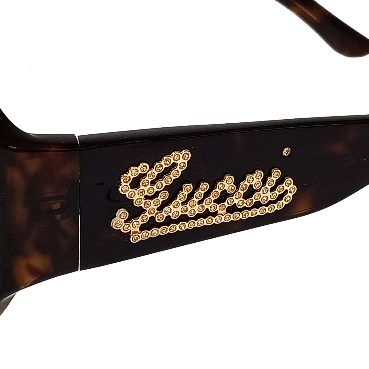 グッチ GUCCI サングラス 筆記体ロゴ ブラウン ゴールド ライン
