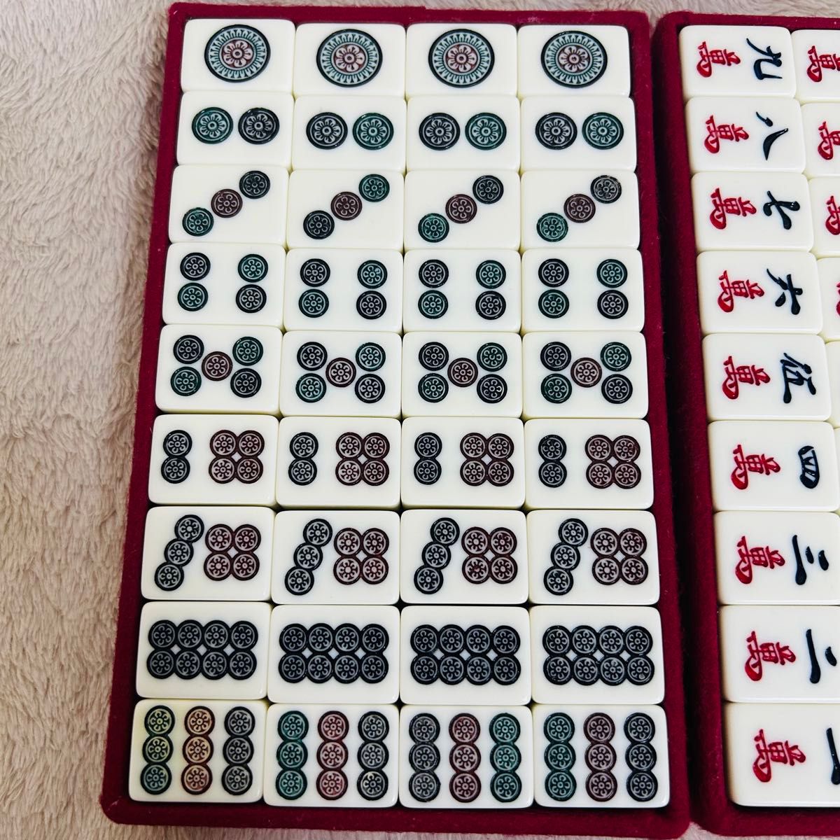 ほぼ未使用】ミズノ丸一麻雀牌 金文字花牌 昭和レトロ 高級牌 背黄