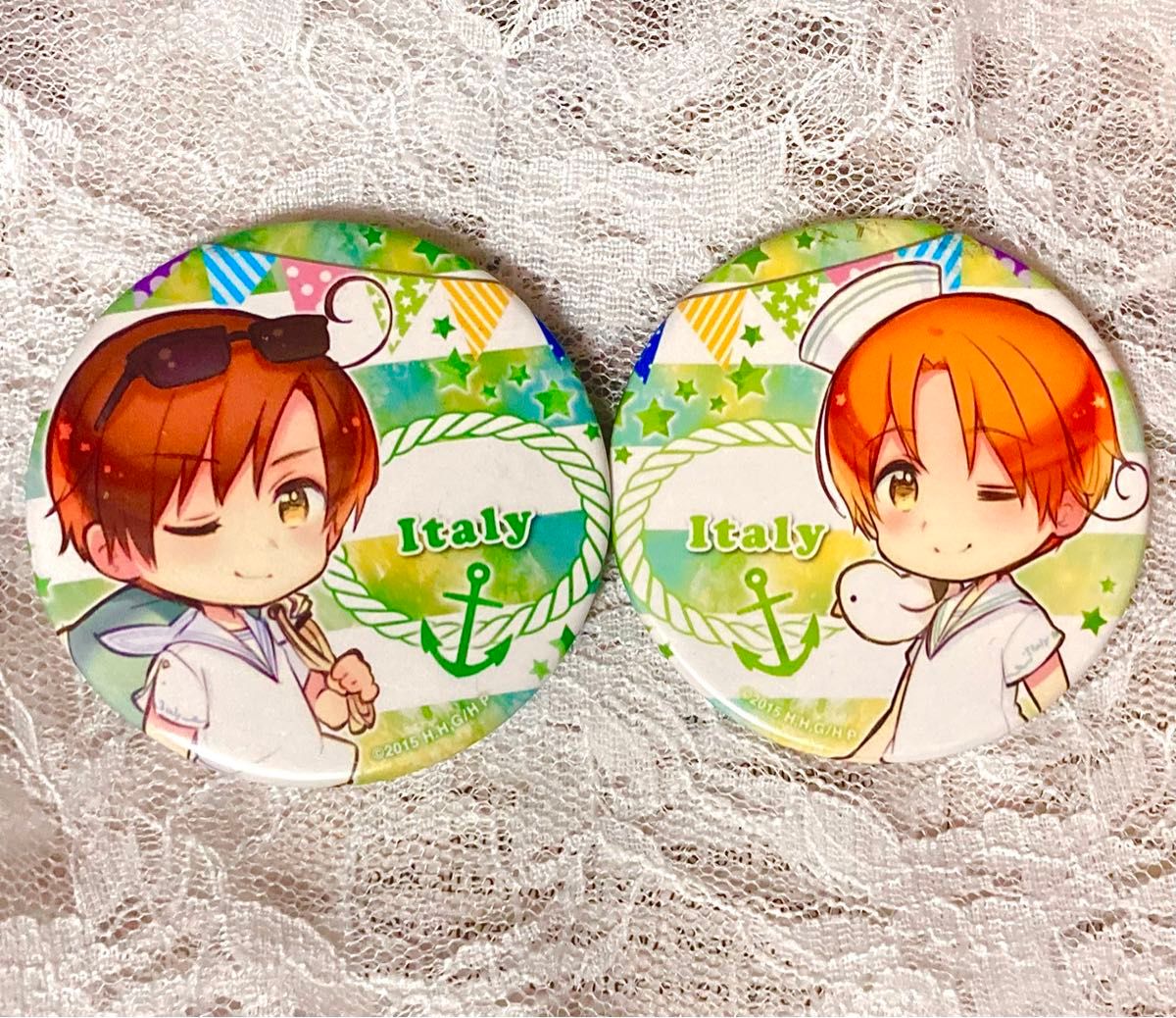 ヘタリア ロマーノ イタリア 水兵シリーズ 缶バッジ 2点セット｜Yahoo