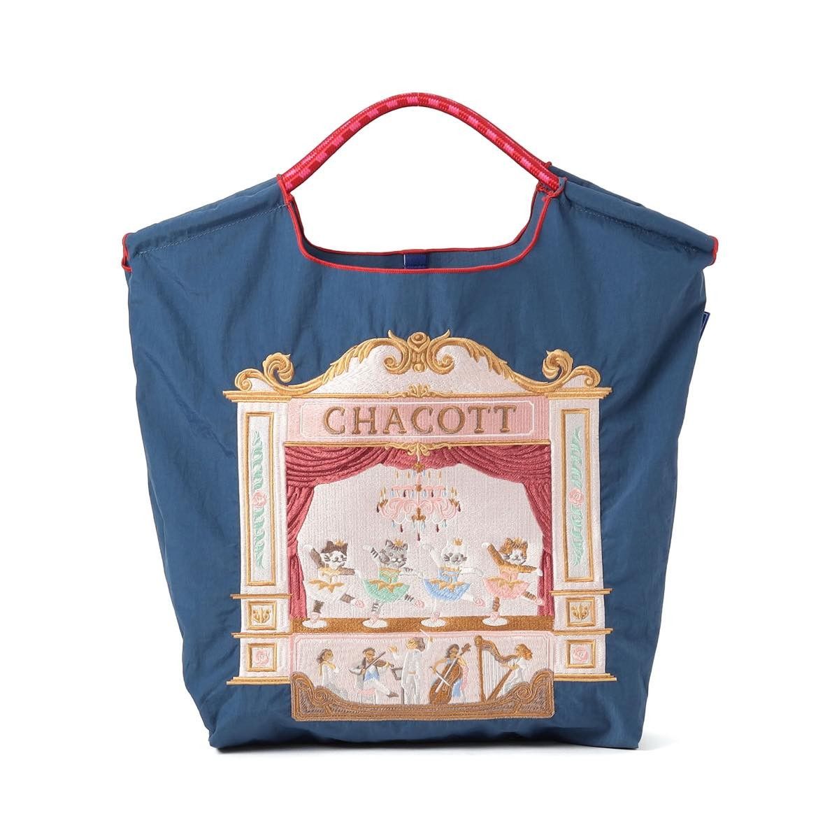 新品未開封【Ball＆Chain×Chacott】CatトートバッグMアイアンブルー