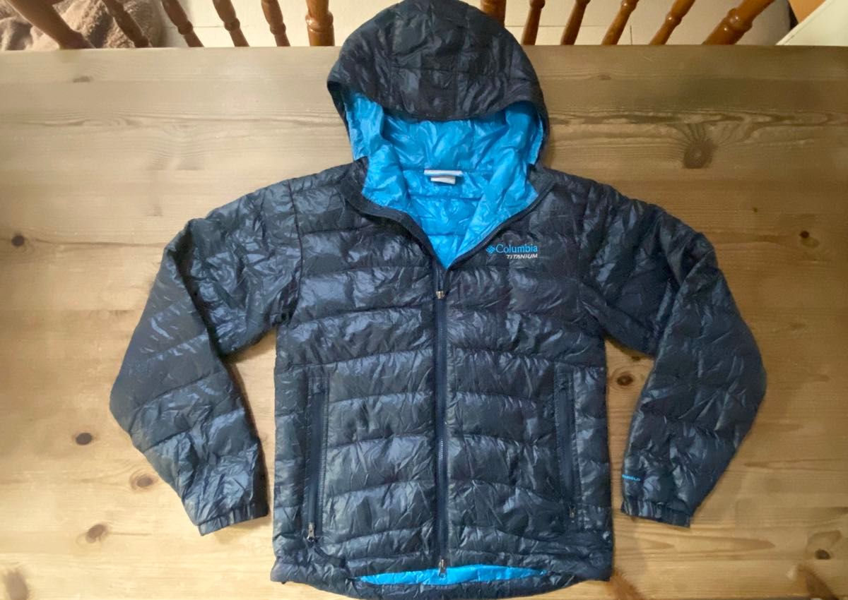 Columbia TITANIUM コロンビア ダウンジャケット ブルー系 メンズXS