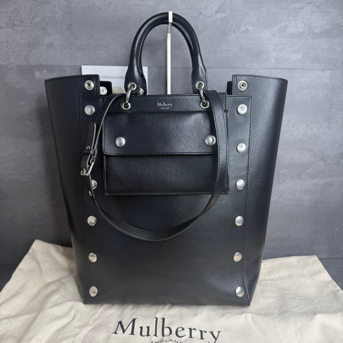 極美品 Mulberry マルベリー 本革 2way トートバッグ スタッズ 肩掛け