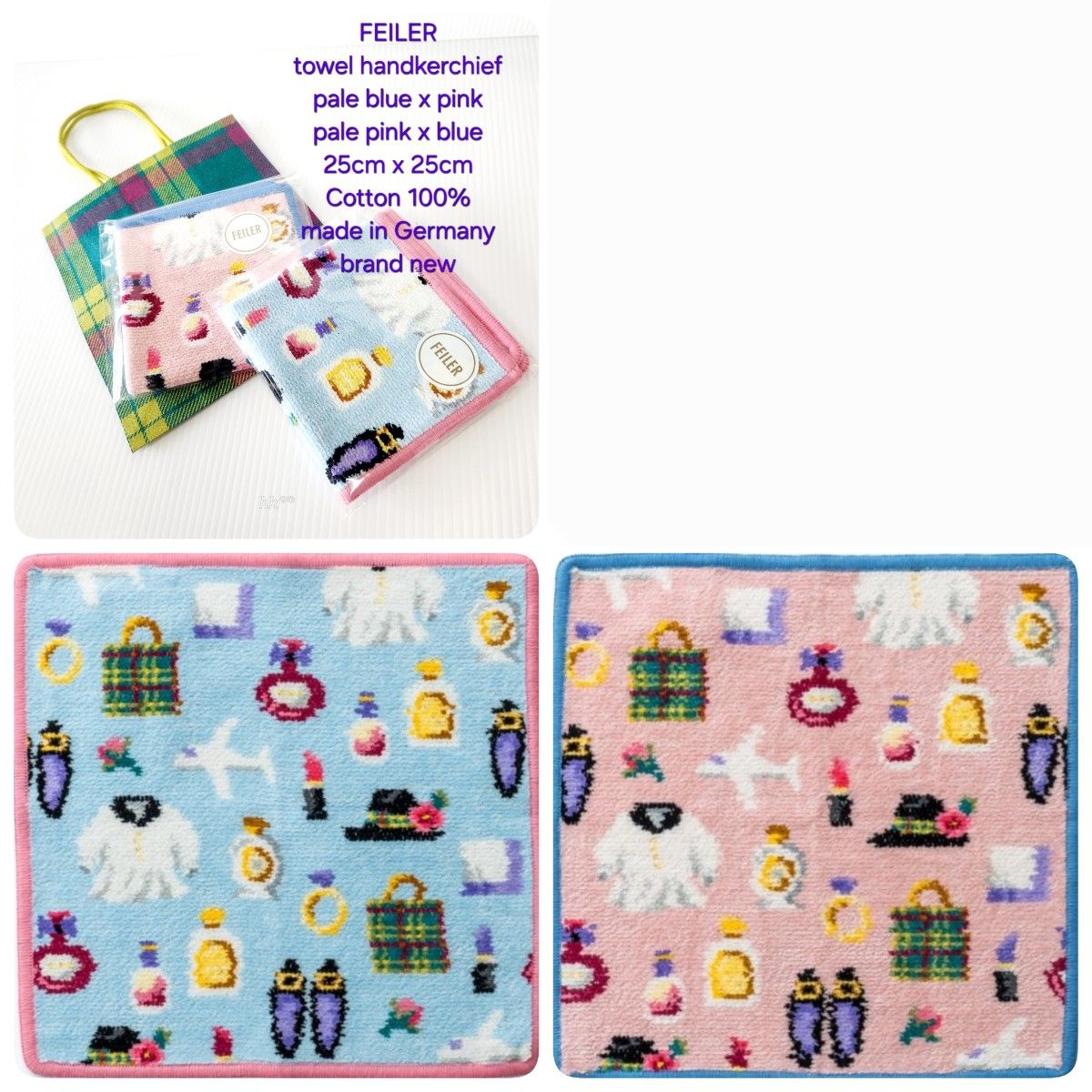 新作 フェイラー 伊勢丹 羽田空港 オリジナル タオルハンカチ 2色