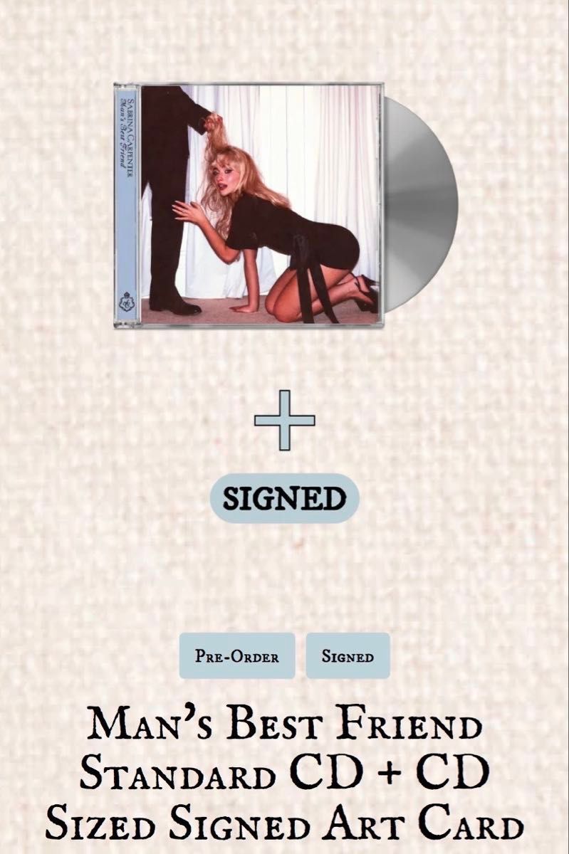 直筆サイン入り サブリナカーペンター 「マンズ・ベスト・フレンド