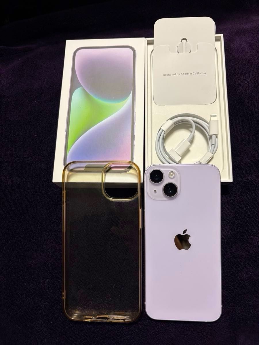 iPhone14 128GB SIMフリー パープル 未使用純正充電ケーブル付