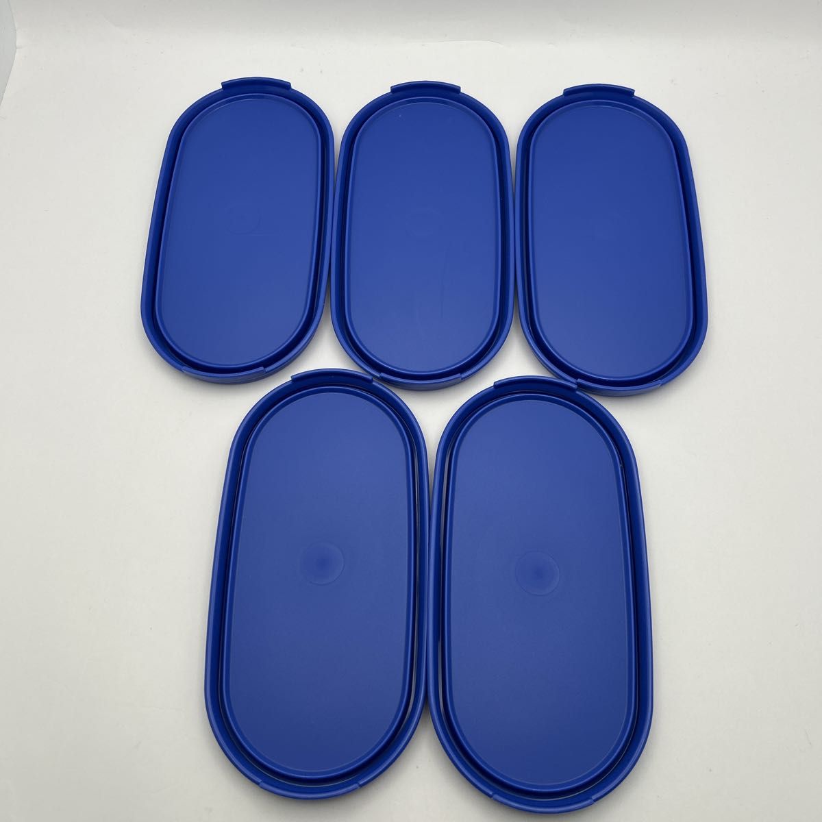 タッパーウェア MMだ円 5個セット ブルー系 未使用 MMだ円♯1（1個