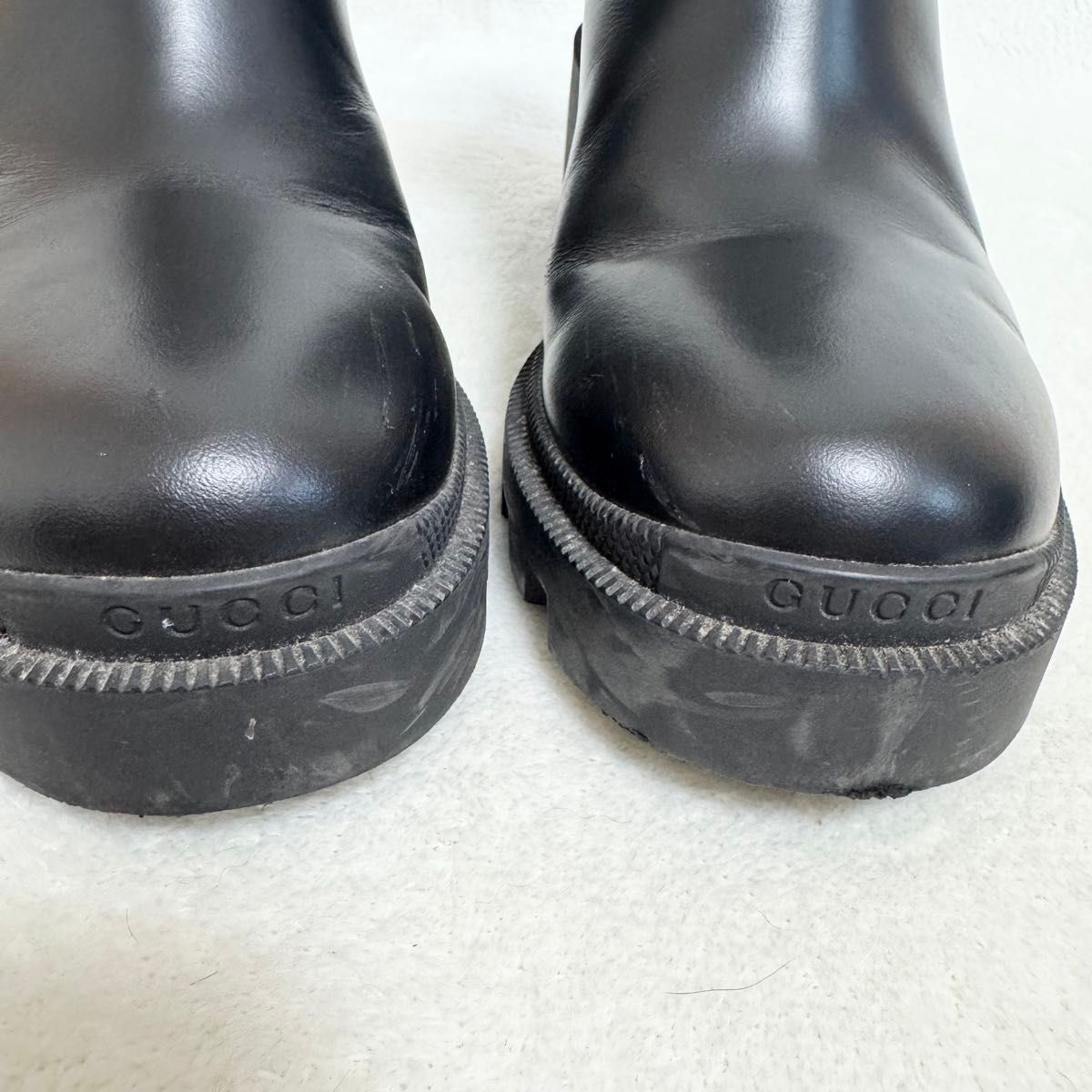 美品】GUCCI グッチ サイドゴアブーツ レザー ビジュー 正規品