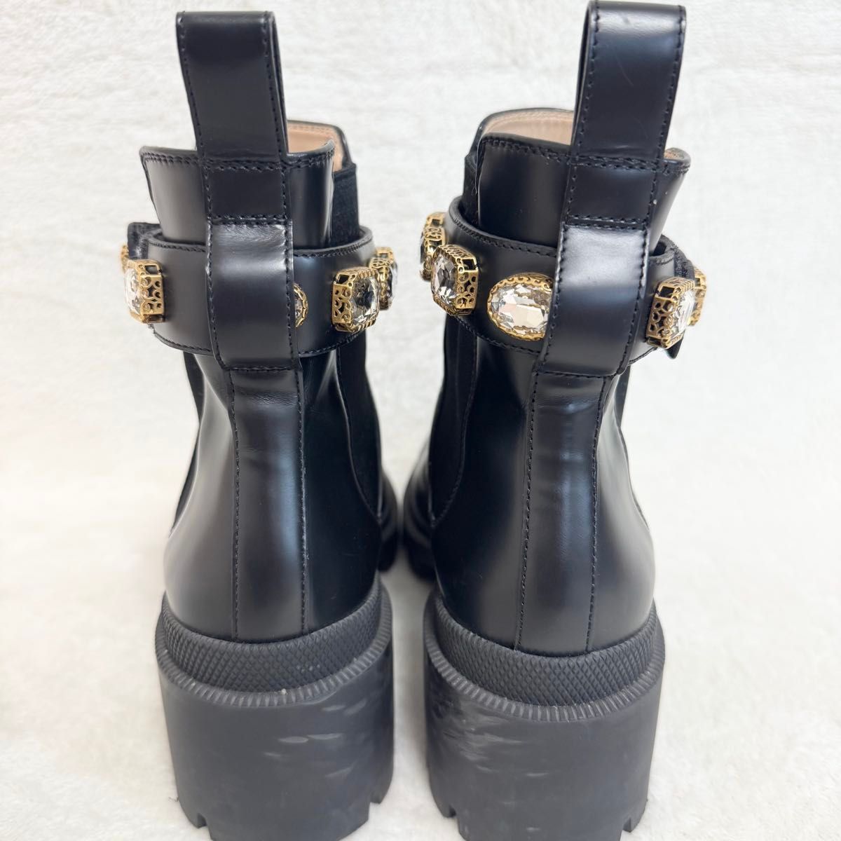 美品】GUCCI グッチ サイドゴアブーツ レザー ビジュー 正規品