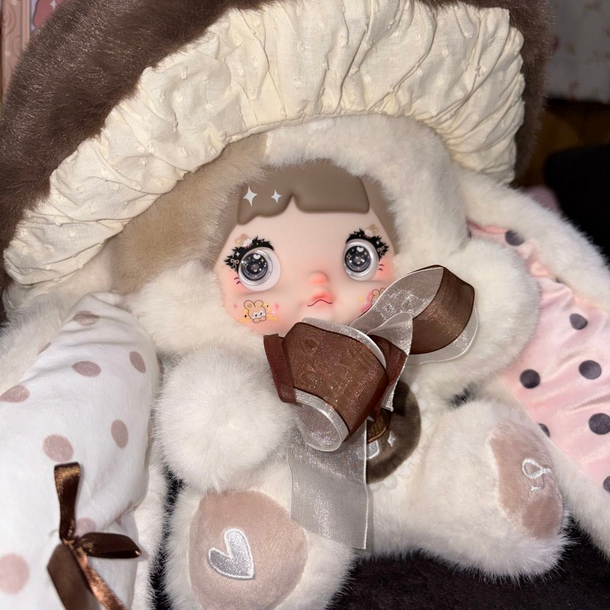 Nommi きのこ帽子シリーズ mushroom 500 % Mocha 椎茸ちゃん しいたけ