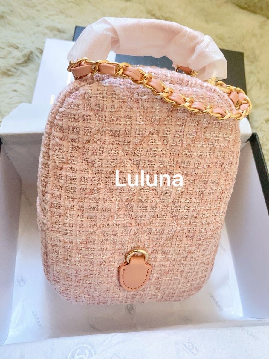 CHANEL シャネル ノベルティミニリュック ピンク ツイード 未使用