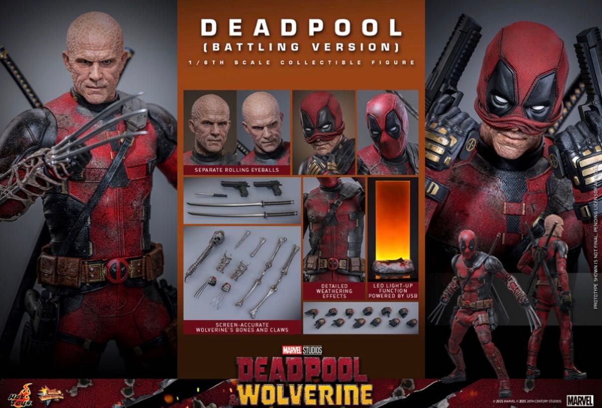 未開封 ホットトイズ デッドプール＆ウルヴァリン 1/6フィギュア