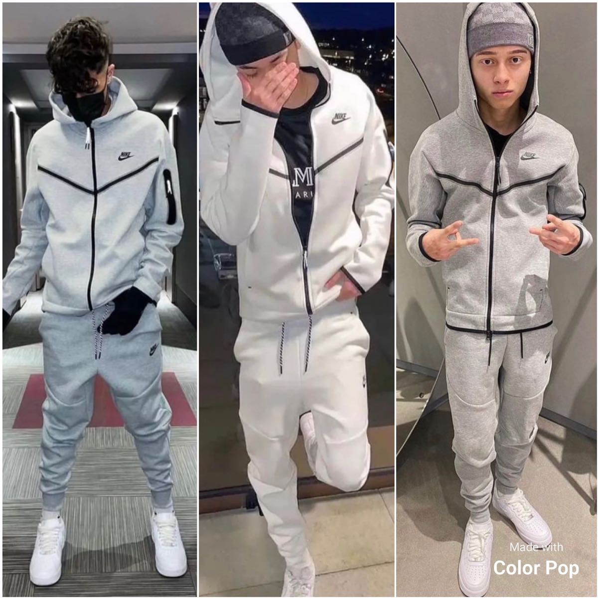 廃盤 グレー メンズXL/L テックフリース セットアップ NIKE 過去モデル