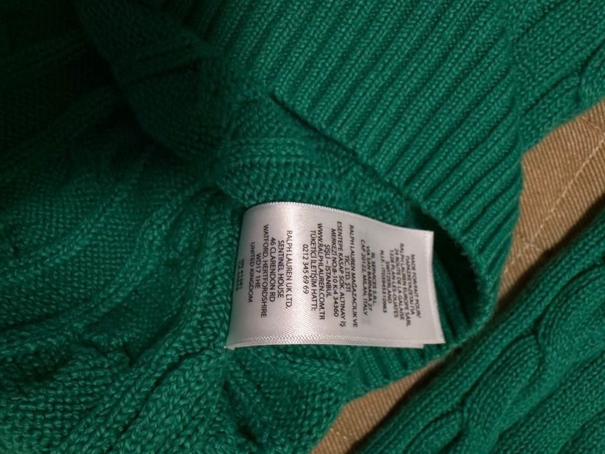 現行QR 美品ポロラルフローレン POLO RALPH LAUREN ケーブルセーター S