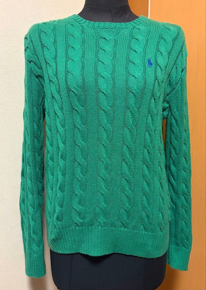 現行QR 美品ポロラルフローレン POLO RALPH LAUREN ケーブルセーター S