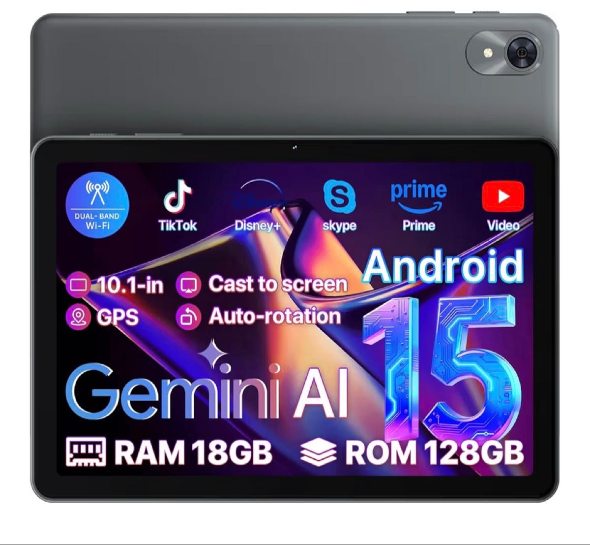 Android 15 Gemini AIタブレット 10インチ OYEFIT T10 Tab 18GB+128GB+