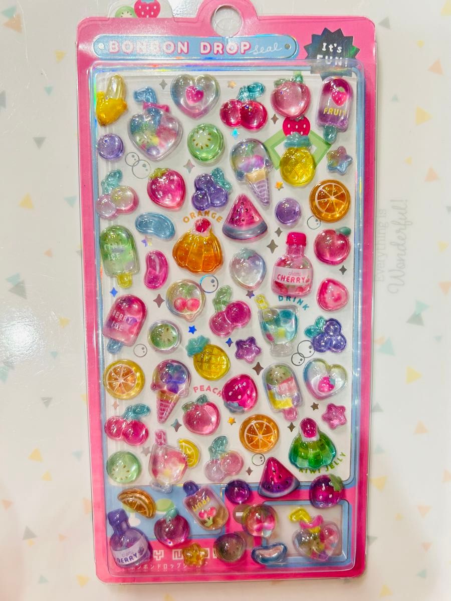 うるちゅる ボンボンドロップシール フルーツ ラメ入り｜Yahoo!フリマ