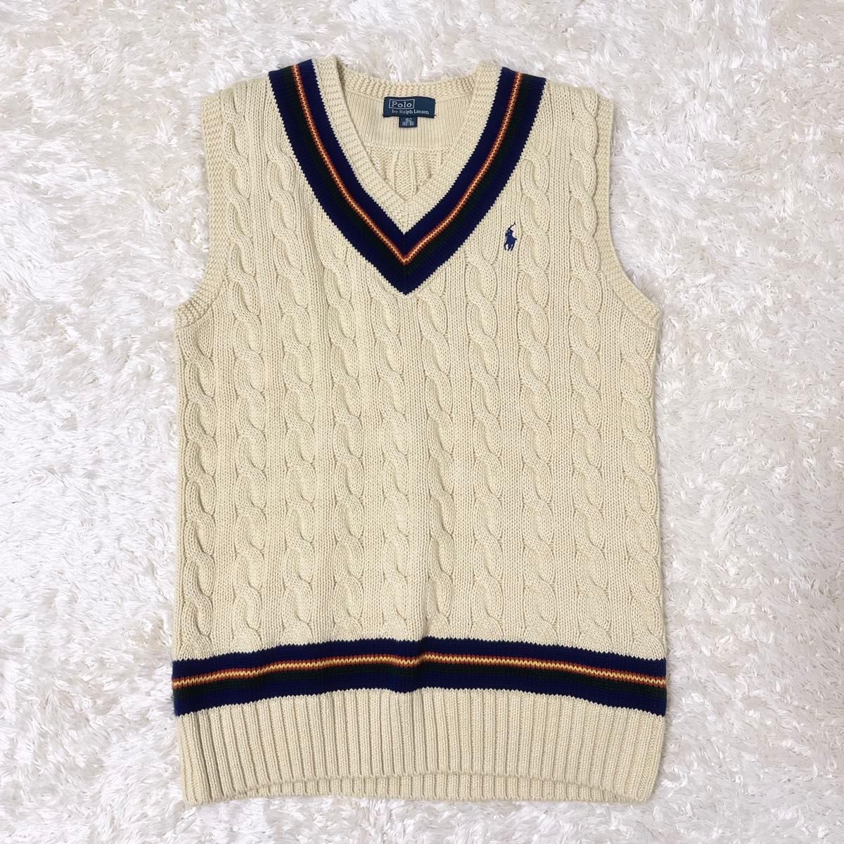 希少 POLO by RALPH LAUREN チルデンニットベスト ケーブル編み