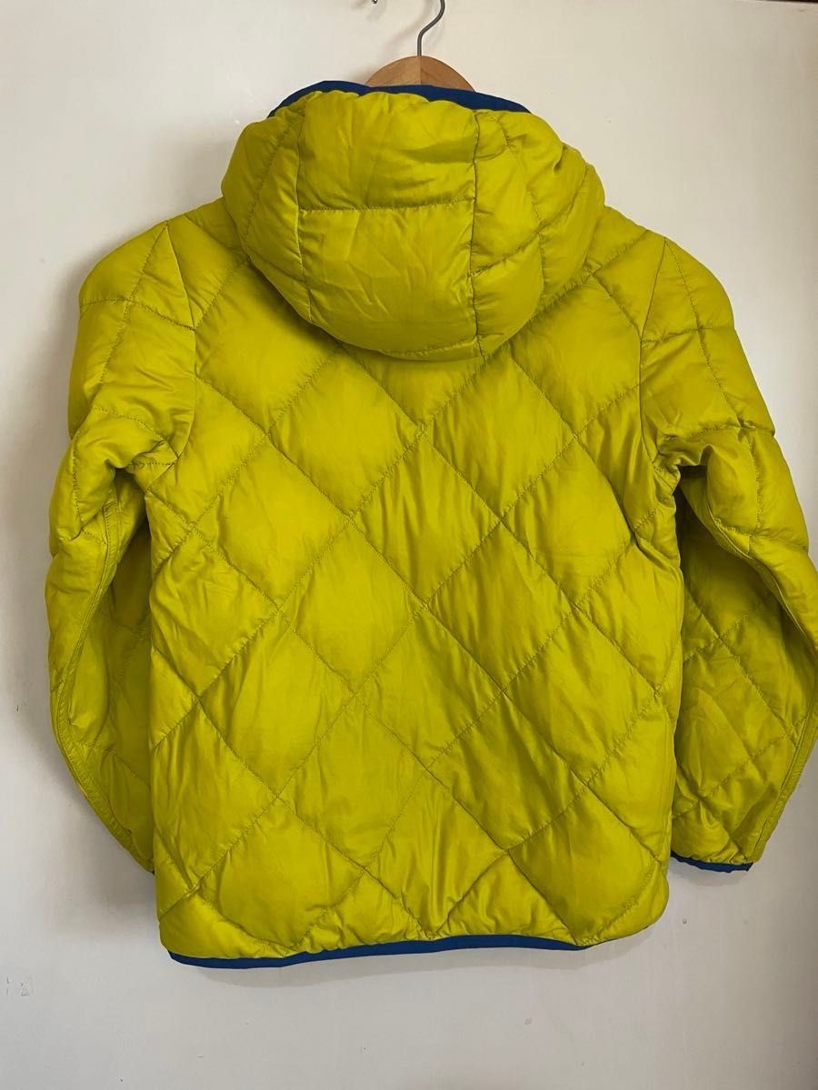 良品 モンベル ダウンジャケット 130㎝ リバーシブル 青と黄色 キッズ