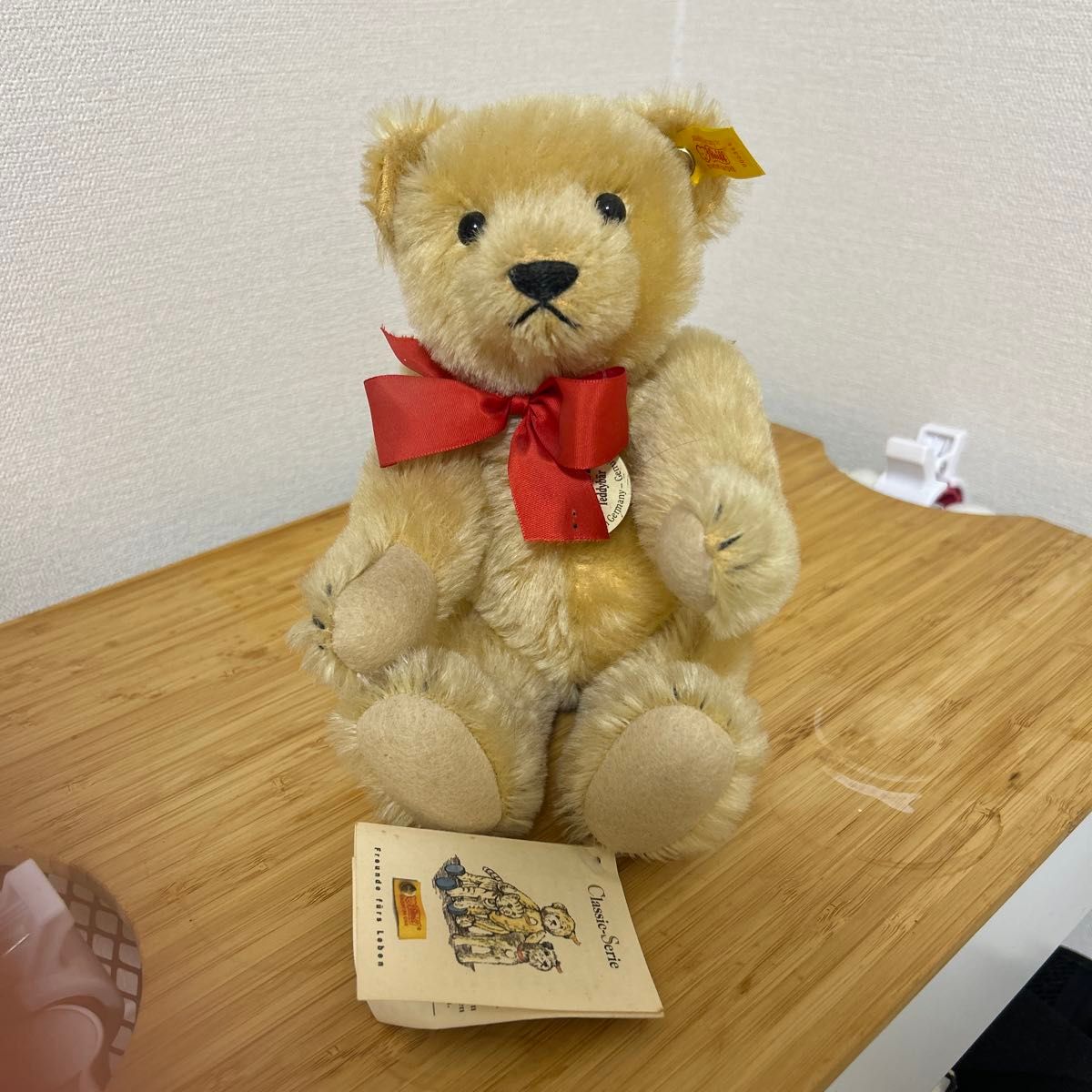 シュタイフ テディベア クラシックシリーズ 赤リボン ぬいぐるみ