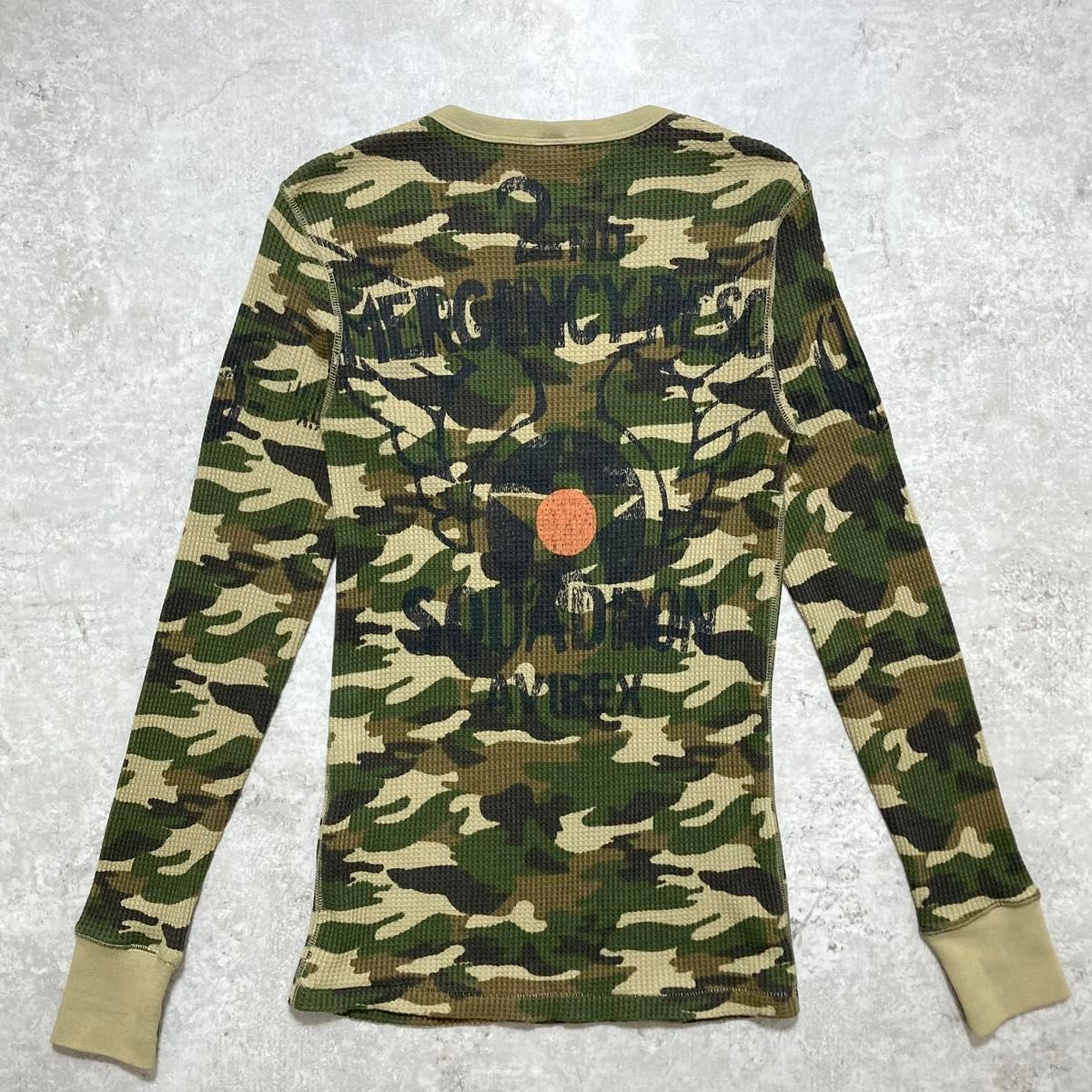 AVIREX / アヴィレックス 長袖 ワッフル サーマルカットソー 迷彩柄 L