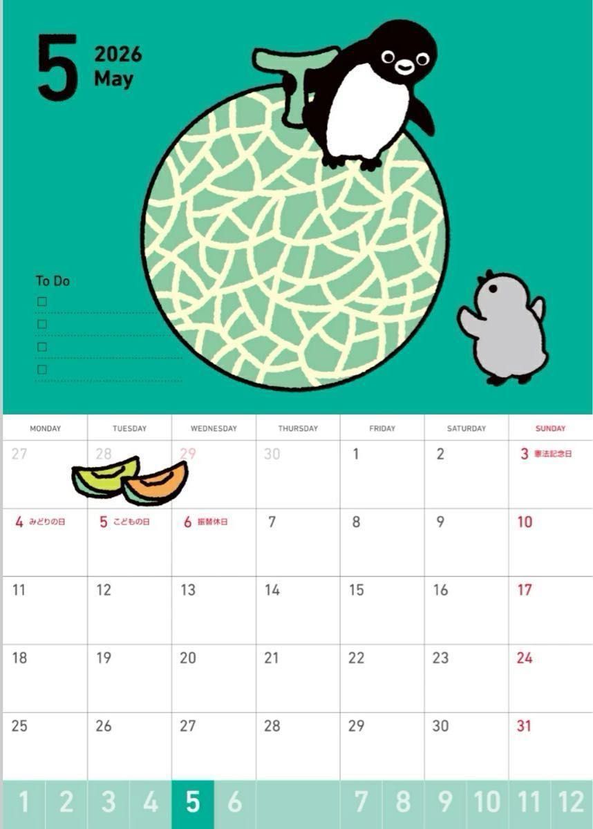 Suicaのペンギン 壁かけカレンダー 2026｜Yahoo!フリマ（旧PayPayフリマ）