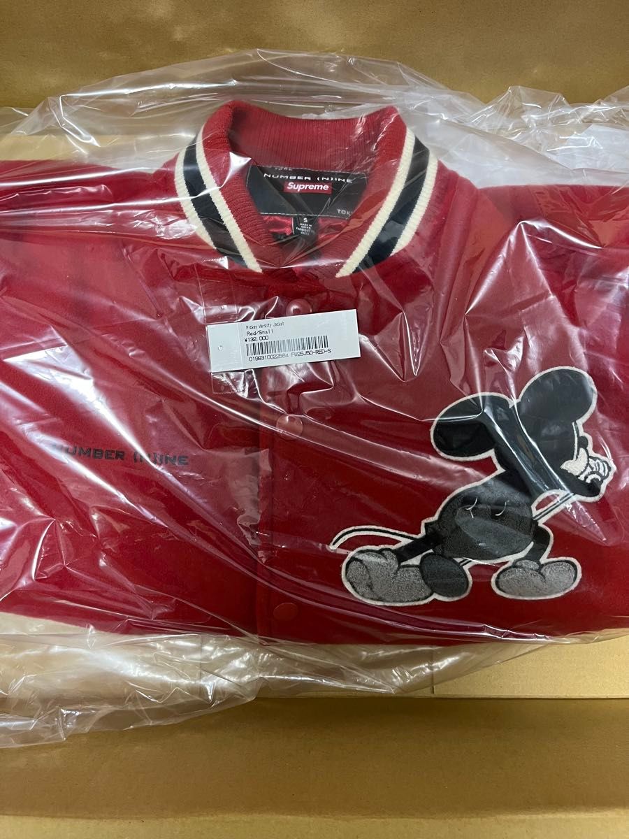 Sサイズ Supreme Number (N)ine Mickey Mouse Varsity Jacket Red