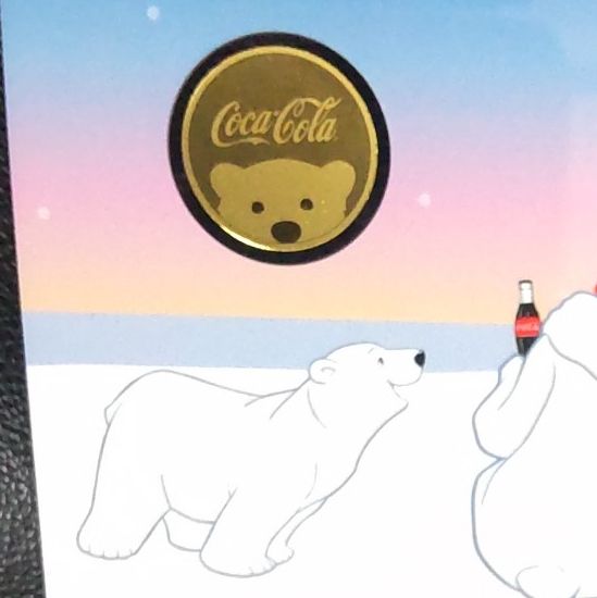 チャド共和国 コカコーラ金貨 しろくま 純金 カード一体型 3000フラン