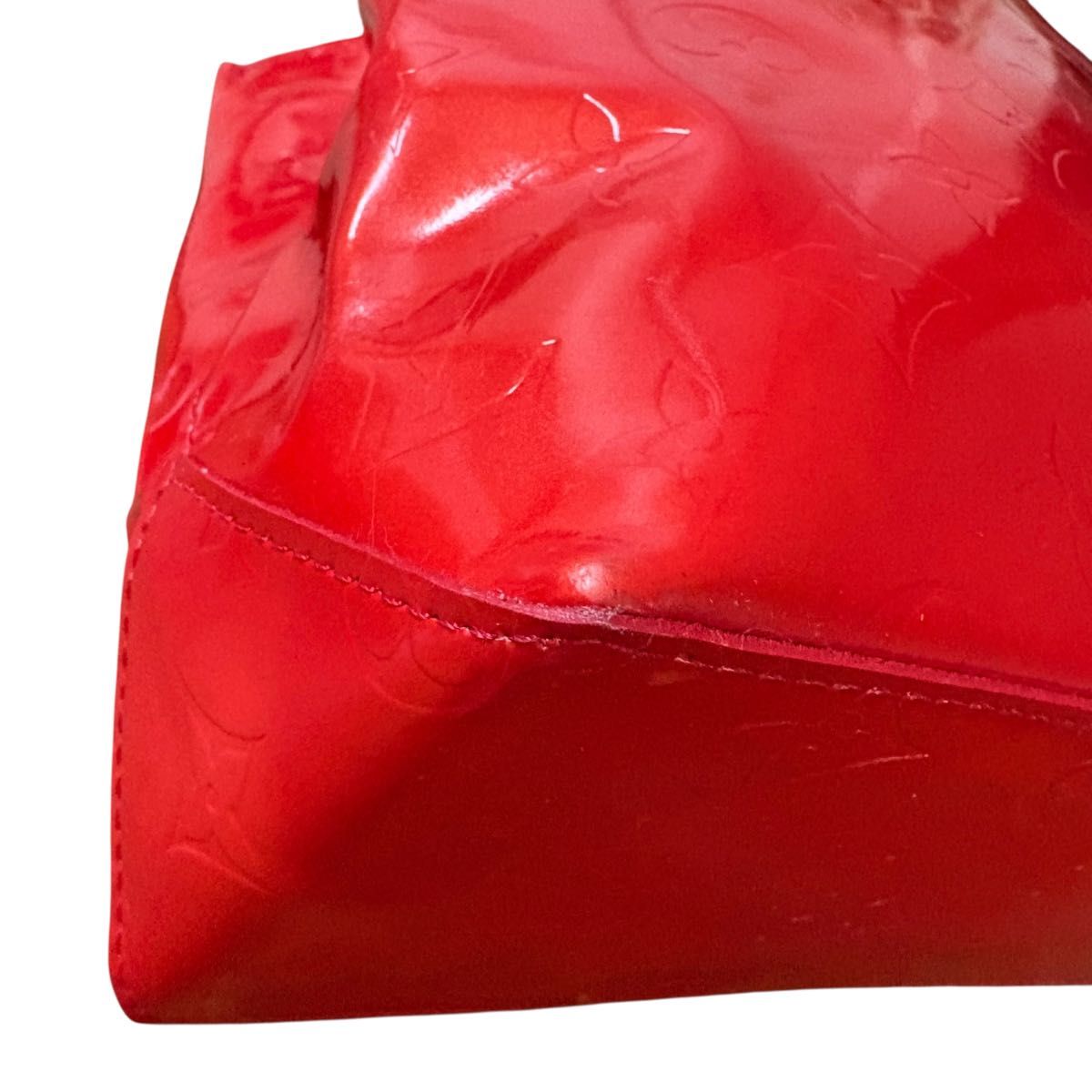 ルイヴィトン ヴェルニ リードPM 赤 トートバッグ ルージュ エナメル