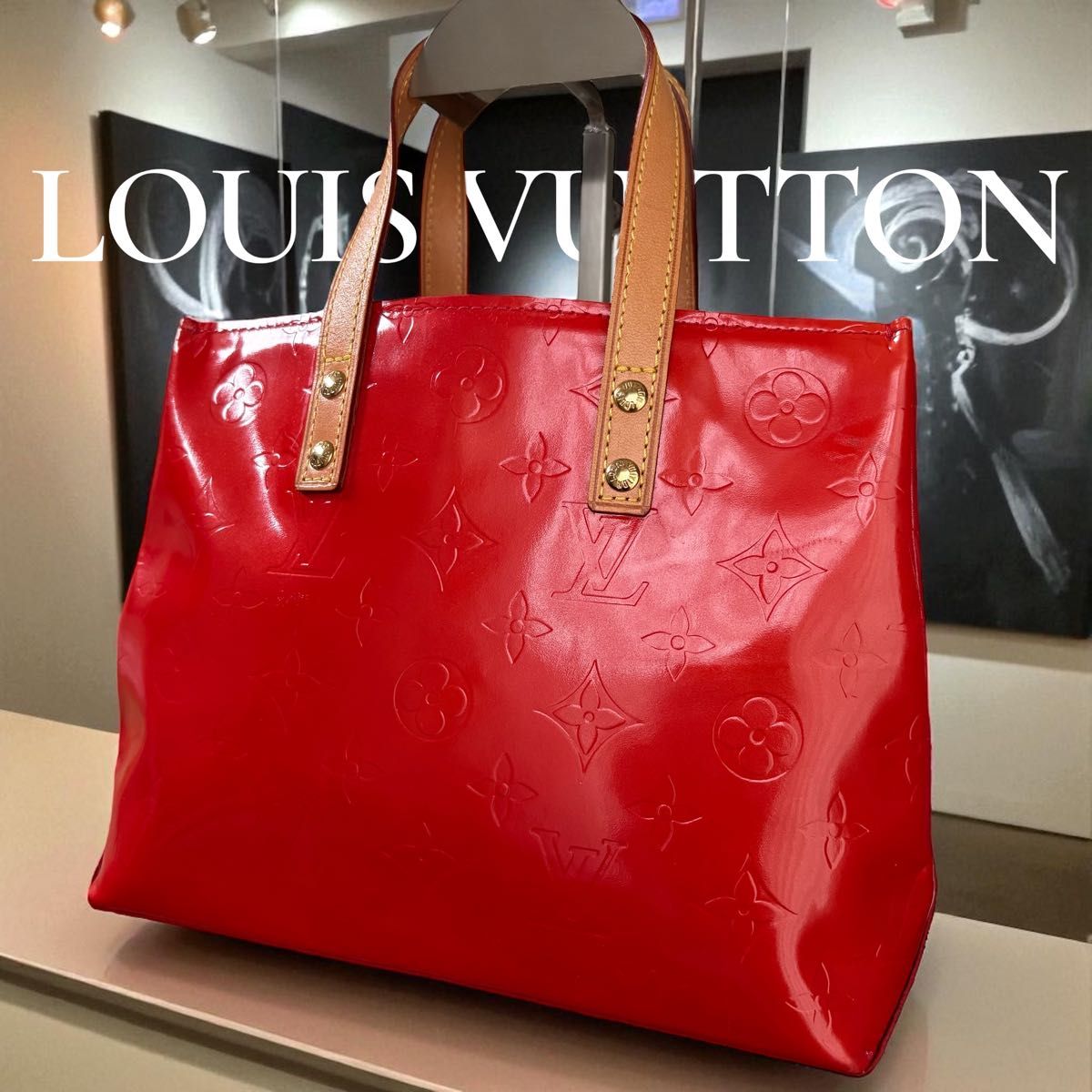 ルイヴィトン ヴェルニ リードPM 赤 トートバッグ ルージュ エナメル