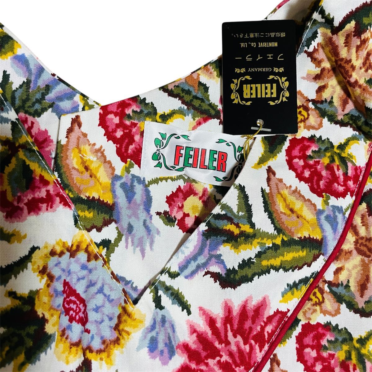 新品タグ付き フェイラー 割烹着 エプロン 花柄 被りタイプ｜Yahoo