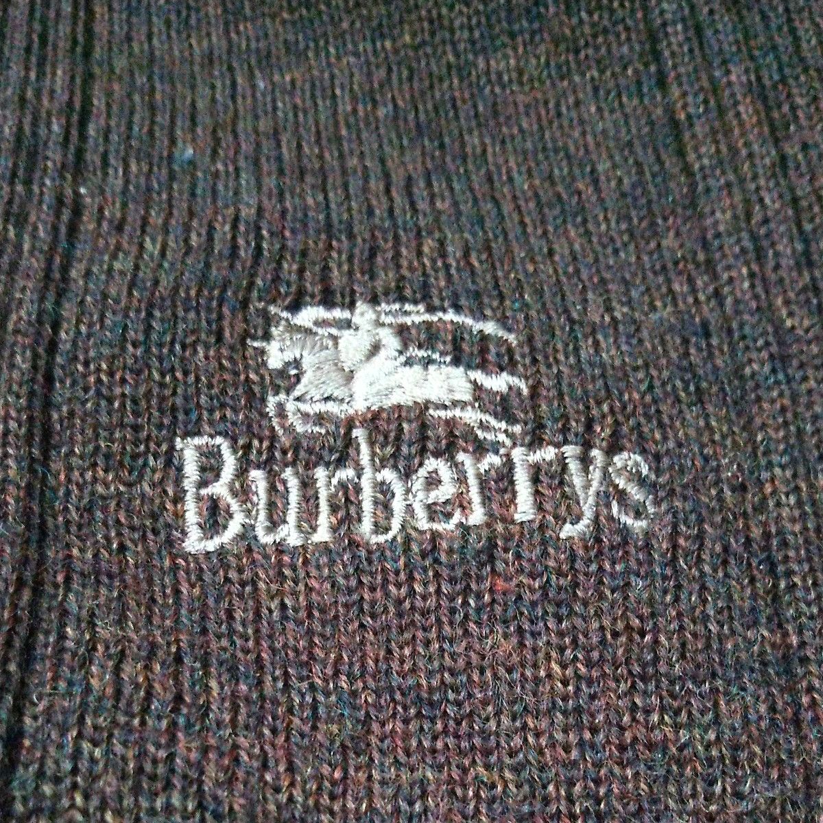 Burberrys バーバリー刺繍ロゴ ニット セーター ブラウン エルボー