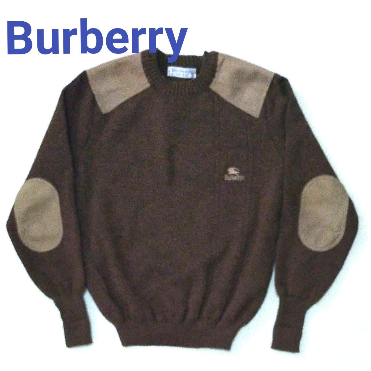 Burberrys バーバリー刺繍ロゴ ニット セーター ブラウン エルボー
