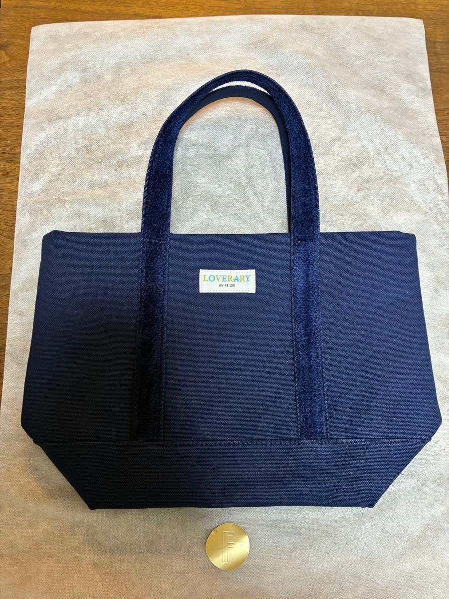 フェイラー オールドテディ ワッペントートバッグ ネイビー小 新品未