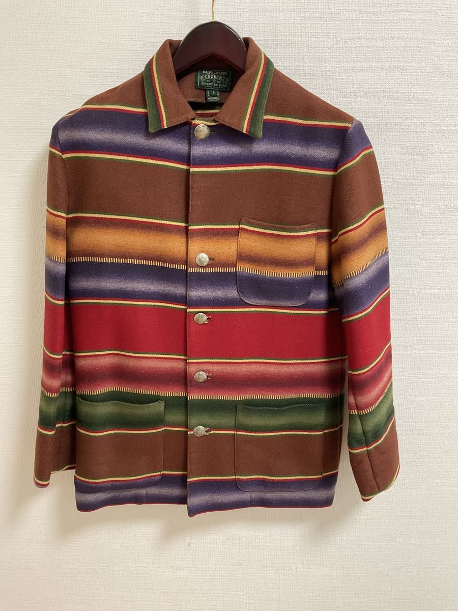 希少品 80's USA製 ラルフローレン カントリービンテージ ネイティブ柄