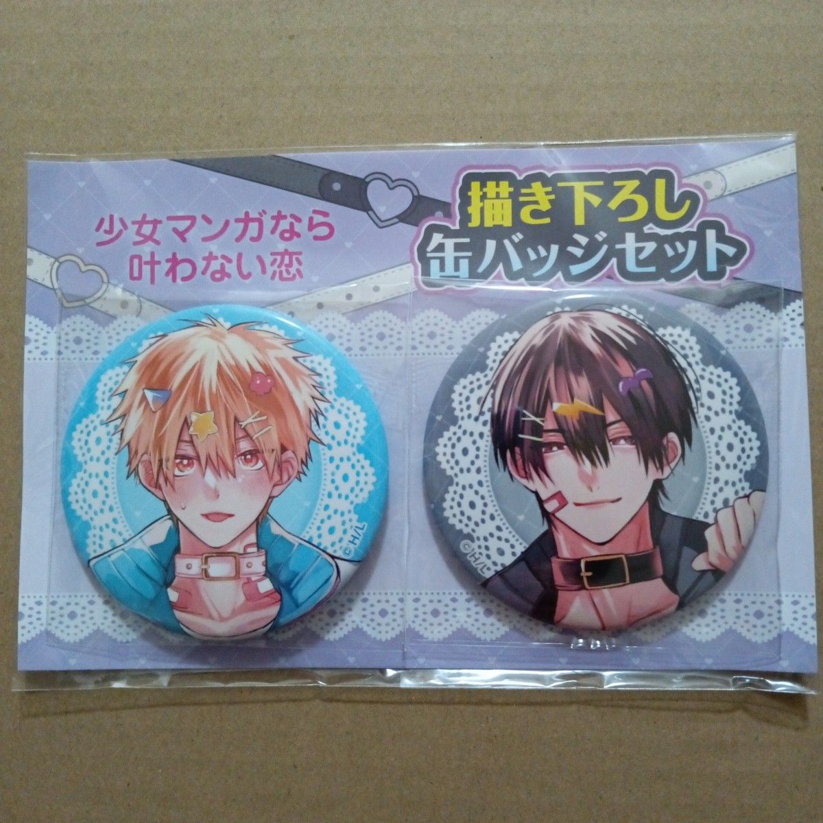 少女マンガなら叶わない恋 描き下ろし缶バッジセット ほわこ