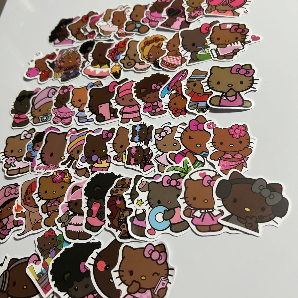 キティちゃん 日焼けキティ 黒キティ ガングロ 55枚 シール ステッカー