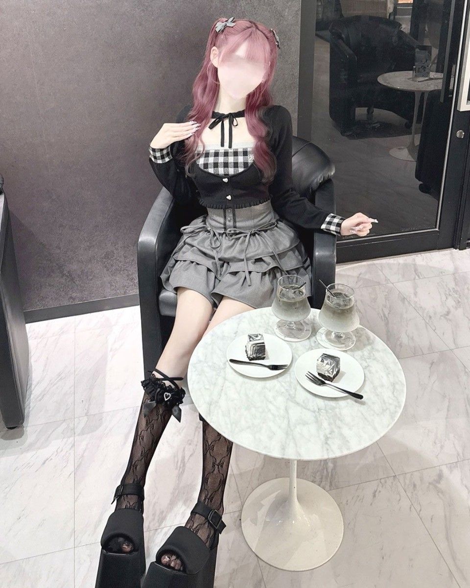 ミシェルマカロン ハニーミュウ ギンガムアンサンブルトップス イモ F