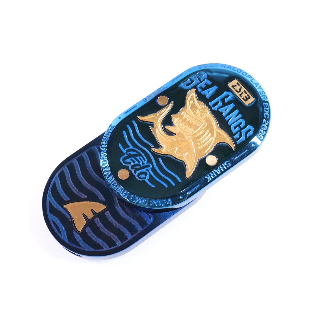 新品 メカニカルフィジェットスライダー シャーク 青 フィジェットトイ