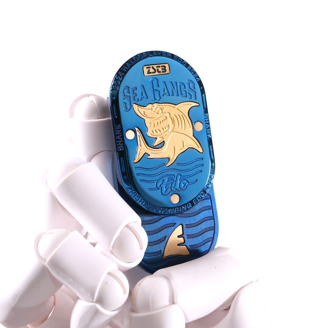 新品 メカニカルフィジェットスライダー シャーク 青 フィジェットトイ